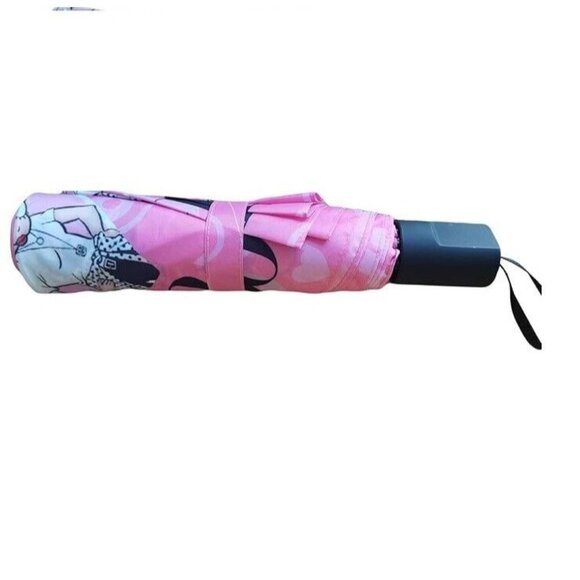 New Betty Boop Pink 40" Width Compact Umbrella Attitude Pudgy Licensed Heart NIP - Picture 3 of 3